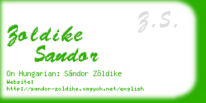 zoldike sandor business card